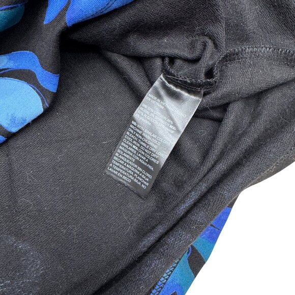 Chico's Women's LS Blouse Top Black & Blue Floral, Size 2 (US L) - Picture 6 of 8